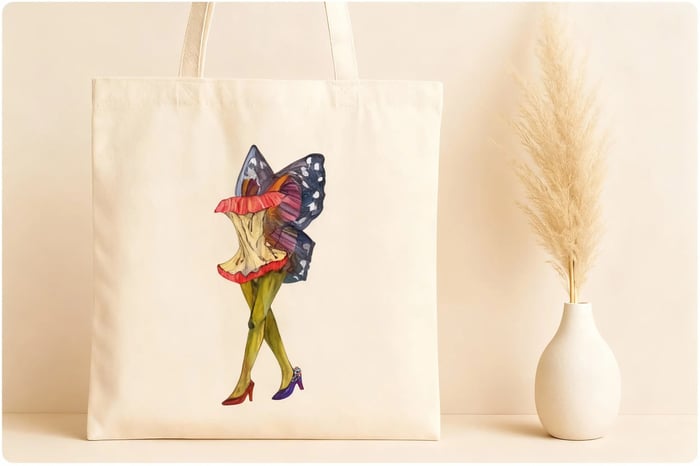 Whimsical Butterfly Tote image