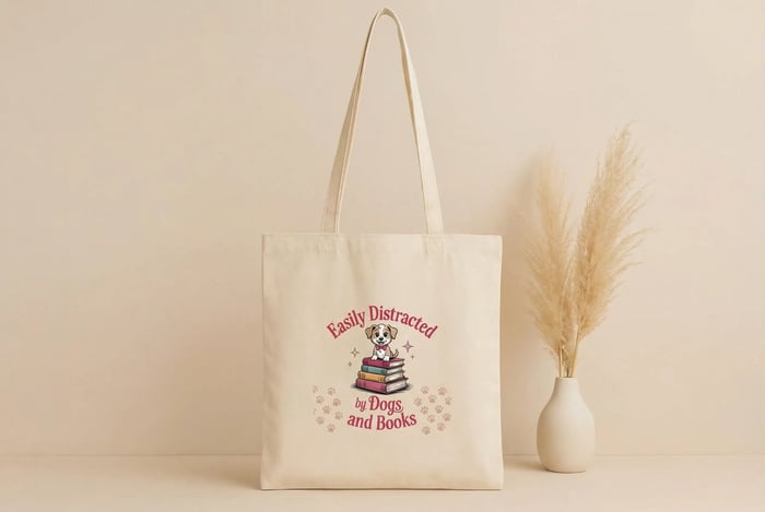 Dogs and Books Tote image